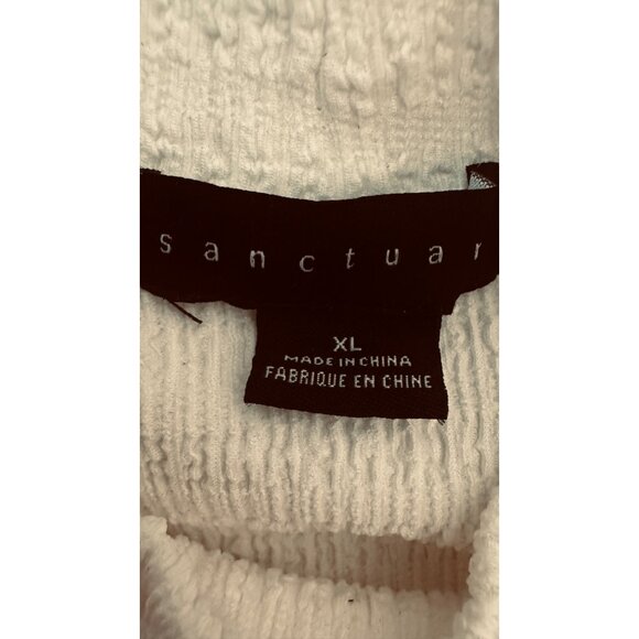 Sanctuary XL Off White Textured Long Sleeve Top Polyester Blend - Picture 4 of 10